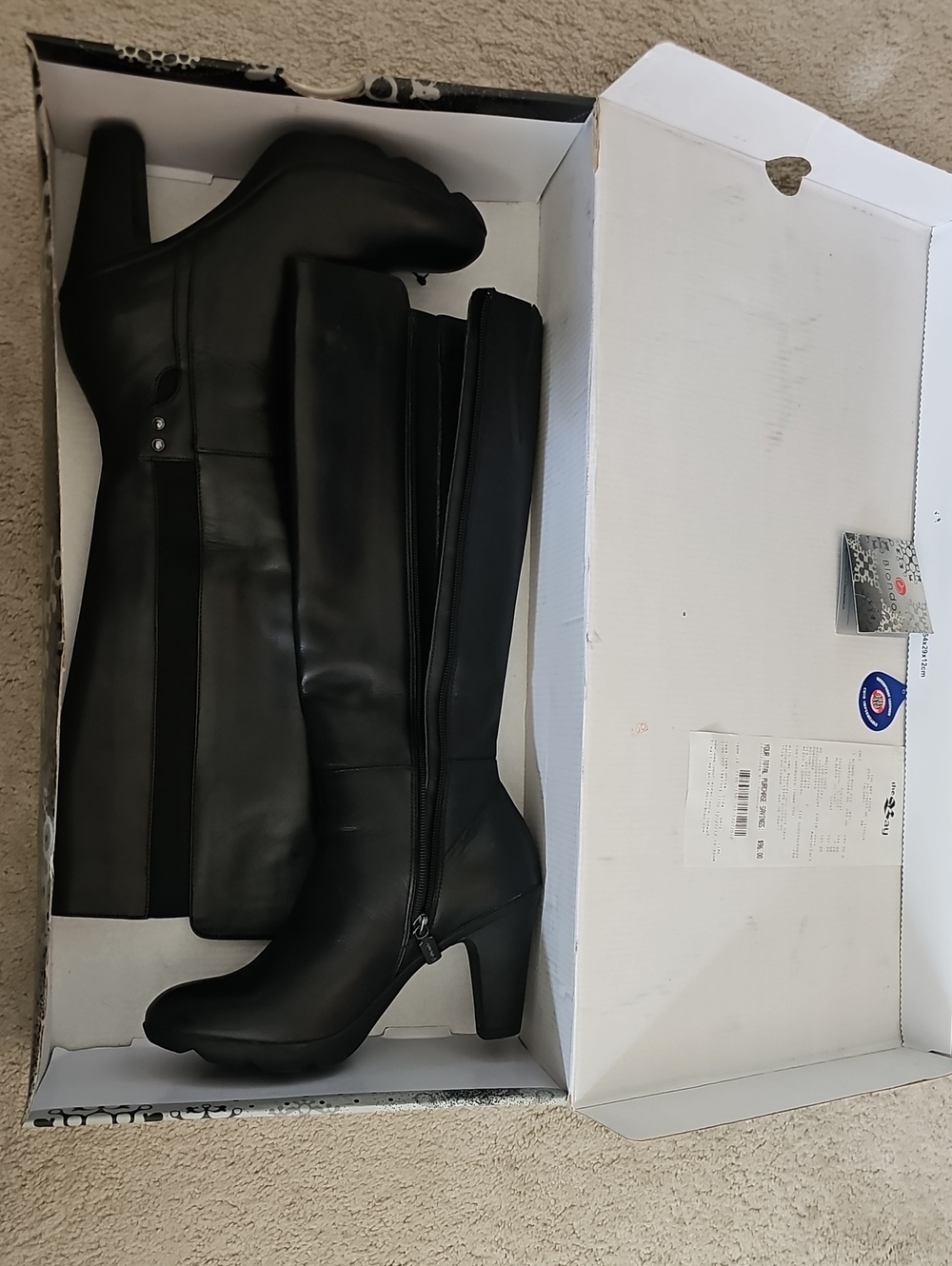 Blondo Black Over-the-Knee Leather Heeled Boots